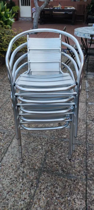 Set de 5 sillas de aluminio para jardín