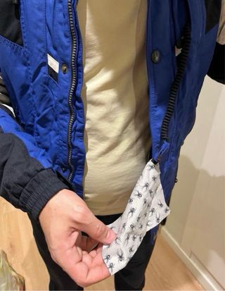 Chaqueta de esquí hombre azul, negra y blanca