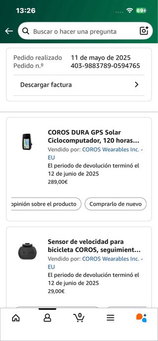 Coros Dura GPS Bici + Sensor Velocidad