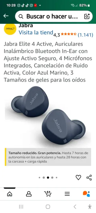 Auriculares Jabra Elite 4 Inalámbricos