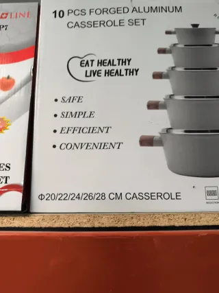 Juego de ollas rosa y negro