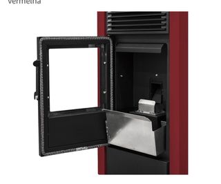 Chimenea de Pellets Roja y Negra