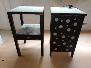 Mesitas de noche madera y cristal