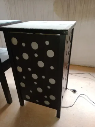 Mesitas de noche madera y cristal