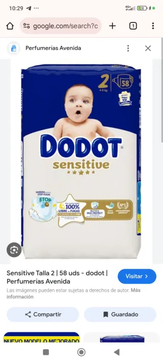 Dodot Sensitive Talla 2 | 58 uds