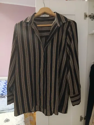 Camisa vintage rayas doradas