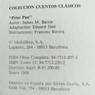Libro Peter Pan James M. Barrie Ilustraciones Fran