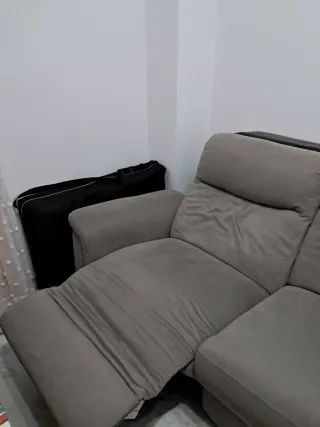 Sofá Chaiselongue Gris Reclinable con Canapé