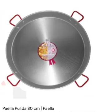Paellera Pulida 80 cm con 4 Asas