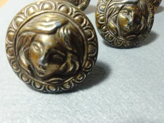 Pomos Bronce Dorado Antiguos (6 unidades)