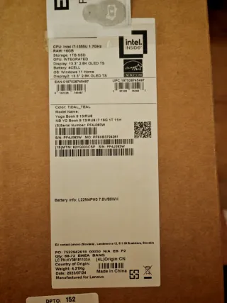 Lenovo Yoga Book 9i i7 16GB 1Tb, 2 Pantallas 13,3.