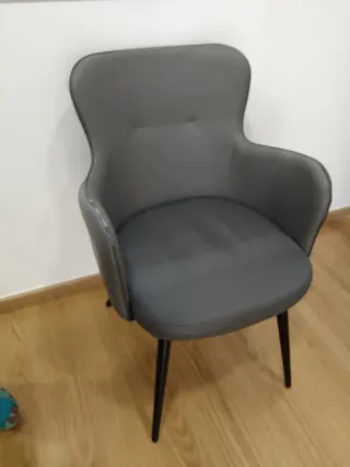 Sillas polipiel grises 7 unidades