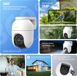 Cámara vigilancia WiFi para exteriores EZVIZ 360°