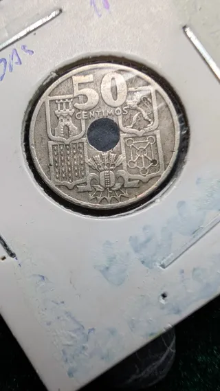 Moneda 25 céntimos España 1949 N 3 flecha