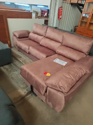 Chaiselongue tela rosa y gris