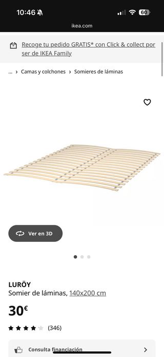 Cama IKEA madera con colchón