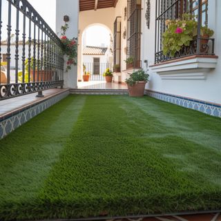 Césped artificial reutilizado