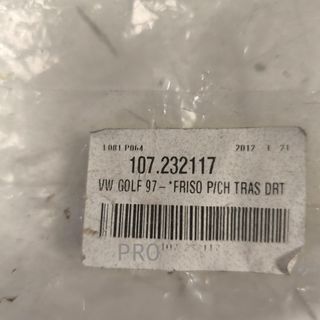 MOLDURA PARAGOLPES TRASERA DERECHA VOLKSWAGEN GOLF NUEVO 107232117