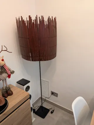 Pantalla lámpara de pie bambú