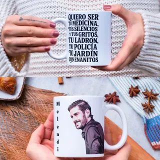 Taza Melendi con foto y texto