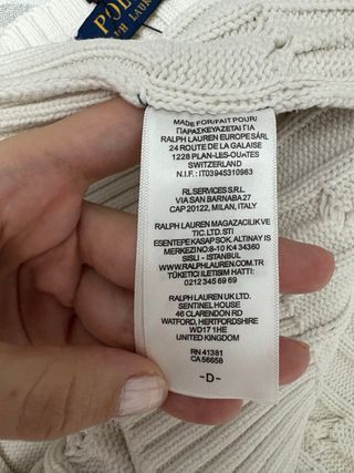 Jersey Polo Ralph Lauren Blanco Talla S