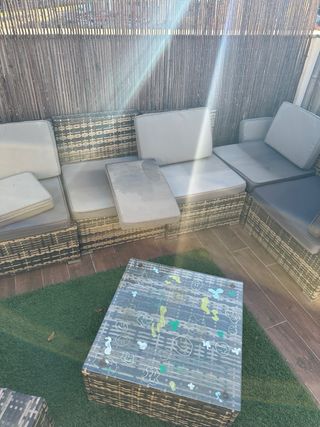 Conjunto de Sofá y Mesa Exterior