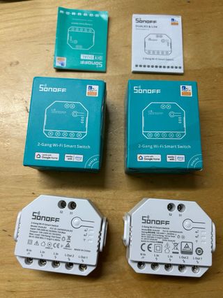 2 x Sonoff DUALR3 Interruptor Inteligente WiFi