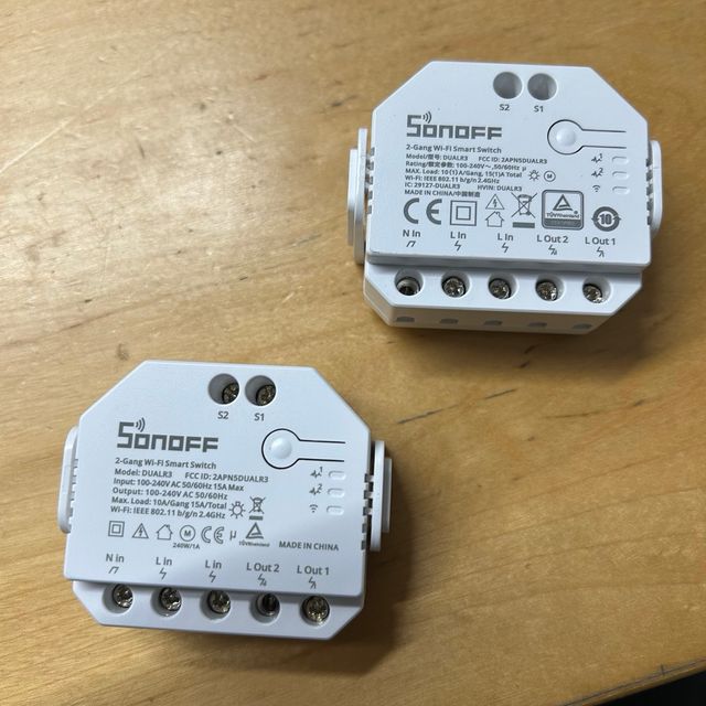 2 x Sonoff DUALR3 Interruptor Inteligente WiFi