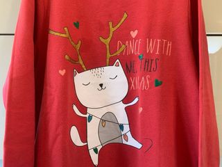 Felpa Clockhouse Rossa XXL Gatto Natale