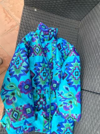 Giubbino fantasia blu e viola per bambina Anni 9