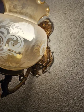 Aplique de pared bronce con cristal