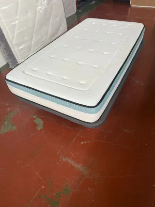 105x200 COLCHÓN VISCO + BASE TAPIZADA