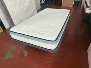 105x200 COLCHÓN VISCO + BASE TAPIZADA
