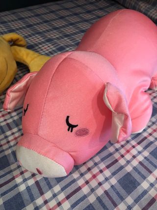 Lote Peluches Animales: Perro, Cerdo y Amarillo