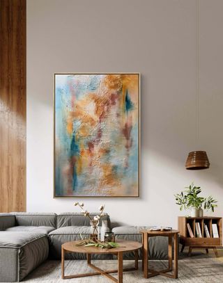 Cuadro grande abstracto pintado a mano