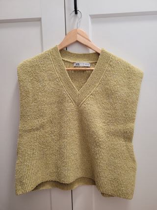 Chaleco Zara verde talla única
