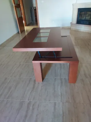 Mesa centro elevable madera