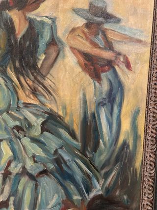 Cuadro Óleo Flamenco Marco Madera