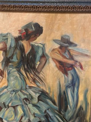 Cuadro Óleo Flamenco Marco Madera