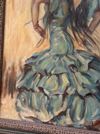 Cuadro Óleo Flamenco Marco Madera