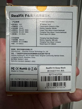 Realfit F4 Auriculares Bluetooth ANC Beige/Marrón