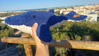 Peluche Ballena Tejido Crochet Azul