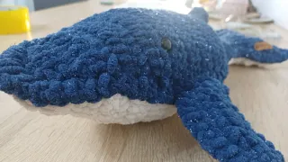 Peluche Ballena Tejido Crochet Azul