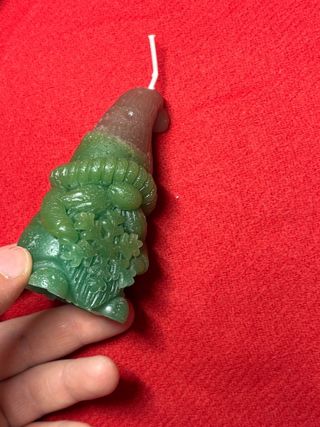 Candela artigianale 9 cm gnomo natalizio