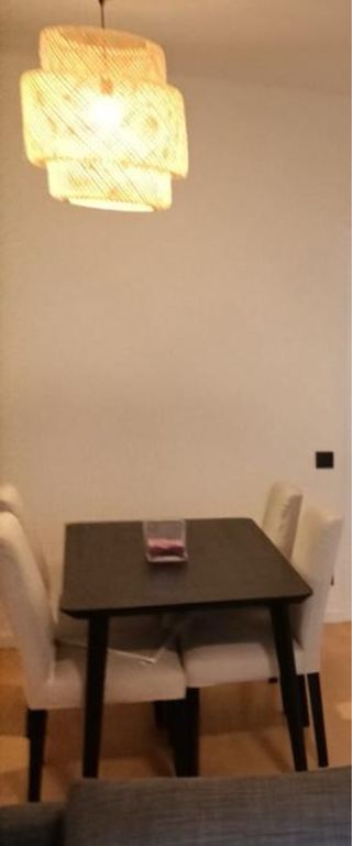 Mesa comedor negra 120x75 + 4 sillas