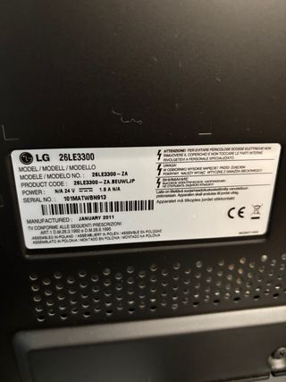 Tele LG 26 Modelo 26LE3300