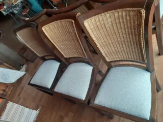 6 Sillas de Comedor Madera y Mimbre