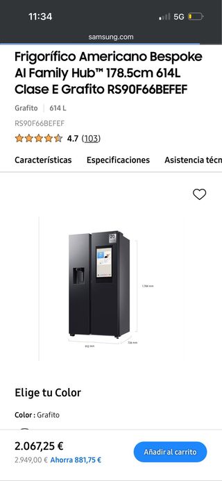 Frigorífico Americano Samsung Nuevo en Caja