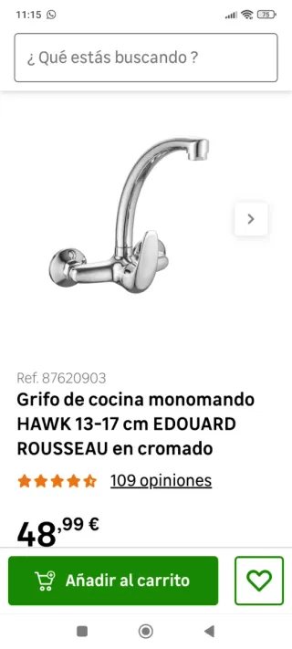 Grifo de cocina HAWK monomando cromado