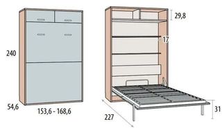 CAMA ABATIBLE CON ARMARIOS